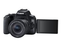 Canon EOS 250D - Digitalkamera - SLR - 24.1 MP - APS-C - 4 K / 25 fps - 3x optisk zoom EF-S 18-55 mm IS STM lins - Wi-Fi, Bluetooth - svart