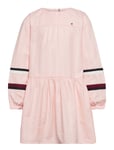 Tommy Hilfiger Global Stripe Tape Detail Dress Rosa