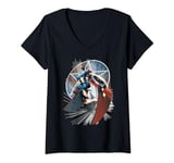 Marvel Captain America Hands Helm To Falcon Marvel Now T-Shirt avec Col en V