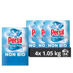 Persil Non Bio Washing Powder 100% recyclable pack for stain removal that's gentle next to sensitive skin 4x 1.05 kg (84 washes)