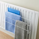 4 Bar Radiator Airer Drying Rack Clothes Drying Metal Towel Holder Rack for Hanging Lightweight Towels and Laundry | Long-Lasting Durability | Space-Saving Clothes Airer Laundry Dryer Rail 1 Pack