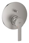 GROHE Lineare Single-Lever Shower/Bath Mixer Trim Set, 2-Way Diverter, Concealed Installation, Stainless Steel-Look, 24064DC1