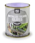 2 X 151 Wood Metal Interior Exterior Metallic Gloss Paint 300ml - Silver