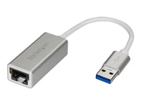 Startech.Com Usb 3.0 To Gigabit Network Adapter - Silver - Sleek Aluminum Design For Macbook, Chromebook Or Tablet - Native Driver Support (Usb31000sa) - Nettverksadapter - Usb 3.0 - Gigabit Ethernet X 1 - Sølv