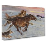 Escape Of The Horses By Wojciech Kossak Canvas Print for Living Room Bedroom Home Office Décor, Wall Art Picture Ready to Hang, 30 x 20 Inch (76 x 50 cm)