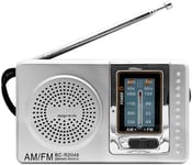 Mini Poste Radio Portable BC-R2048 Transistor Haut-Parleur Tuner Analogique FM/AM Bouton de Réglage Prise Jack 3.5mm(Q49)