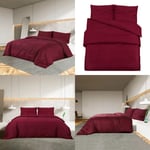 Vidaxl - Ensemble de housse de couette Bordeaux 135x200 cm Coton - ensemble de housses de couette - ensembles de housses de couette - Home & Living