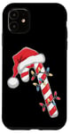 Coque pour iPhone 11 Bonnet de Père Noël en forme de canne à sucre d'orge