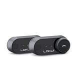 Lokui K30 Dual Interphone Bluetooth pour Moto C1547.01, Intercom Anti-Bruit, Communication Passager-Pilote, Portée 800m, Radio FM, Autonomie 10 Heures, 2 Intercoms