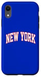 Coque pour iPhone XR Retro New York Hommes NY Bleu Orange Femmes Vintage NY Blanc Tee