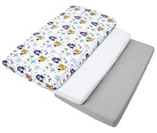 Medi Partners 3pcs Ensemble Drap Housse pour Un lit bébé 60x120 cm 100% Coton literie bébé Matelas Enfant Sac de Couchage lit bébé