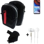 Shoulder bag / holster + earphones for Motorola Moto E7 Power Belt Pouch Case