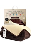 Electric Heated Throw Chocolate & Cream Fleece Blanket 200 X 130cm