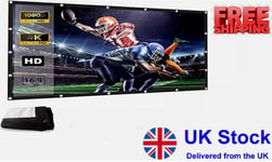 Projection Screen, Keenstone 120 inch 16:9 HD Foldable Anti-Crease Portable