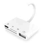 Lightning-mikrofoni-äänikaapeli Aux Jack Dual USB Hub HDMI-sovitin 4K AV TV OTG Lataus iPhone 12/11Pro/11/XS//X/8/iPad~29858