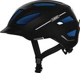 ABUS Pedelec 2.0 Casque Vélo Urbain - Casque E-Bike de Haute Qualité avec Lumière Arrière et Visière pour Circulation en Ville - Unisexe - Noir, Taille S