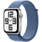 Apple Watch SE GPS - 44mm - Boîtier Silver Aluminium - Bracelet Winter Blue Sport Loop