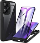 CENHUFO Coque Xiaomi Redmi Note 13 Pro Plus 5G / Note 13 Pro+ 5G, Antichoc Housse avec Protection d'écran, 360 Degrés Protégé Téléphone Etui Double Face Case Transparent Intégrale Coque - Noir