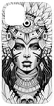 iPhone 14 Plus Aztec Warrior Queen Blackwork Tattoo Flash Case