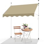 VOUNOT Auvent retractable manuel sans percage 300cm beige