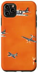 Coque pour iPhone 11 Pro Max Drapeau américain minimaliste orange tropical P-51 Mustang de la Seconde Guerre mondiale