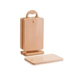 Avilia Lot de 6 planches à découper avec porte-gobelet en bois de hêtre 15 x 9 x 31 cm – résistantes pour couper la viande, le poisson, le pain ou les légumes – Organisateur peu encombrant et idéal