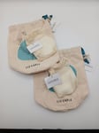 2X Liz Earle 100% Cotton Cosmetics Bag SKIN CARE- REUSABLE FACE CLOTHS C02