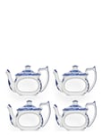 Spode Blue Italian Teapot Napkin Rings - Set Of 4 Blå