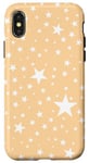 Coque pour iPhone X/XS Blanc et jaune, étoiles