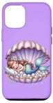 Coque pour iPhone 12/12 Pro Sirène Lilas Violet Sleepy Coquillage Sous L'eau