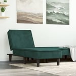 Vidaxl Chaise Longue Vert Foncé Velours