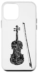 Coque pour iPhone 12 mini Violon et Archet (Noir Ancien) Violoniste