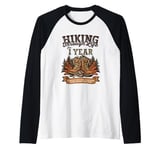 Hiking Through Life for 1 Year 1st Couples Anniversary Raglan Baseball Tee