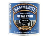 Hammerite Direct to Rust Smooth Finish Metal Paint Black 250ml