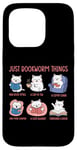 Coque pour iPhone 15 Pro Just Bookworm Things Adorable chat pour amoureux de la lecture