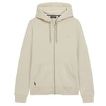 Superdry Sweat-Shirt Pour Homme - Essential Logo Zip Hoodie, Capuche, Uni Beige 2xl (Xx-Large)