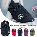 Vinterhundjacka med sele - Hundkläder för vinter - Vattentät - Marinblå XL navy XL