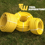 Yellow Garden Hose Pipe - 30, 50 & 100 Metre Reinforced Anti-kink Water Hosepipe