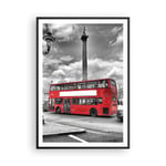 Affiche Poster 70x100cm Tableaux Image Trafalgar square taxi londres Wall Art