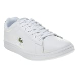Mens Lacoste White Carnaby Evo Leather Trainers Court Lace Up