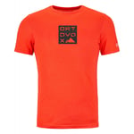 Ortovox 185 Merino Square TS - T-shirt en laine mérinos homme Hot Orange L