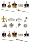 23 STAND UP British Royal Family Crown Jewels Edible Wafer Paper Cake Toppers