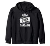 RHEA Cute Queen Of Sarcasm RHEA Name Zip Hoodie