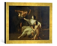 Kunst für Alle 'Image encadrée de Joseph Hauber Allegorie sur la Droit Pénal réforme., de Bavière Impression d'art dans Le Cadre de Haute qualité Photos Fait Main, 40 x 30 cm, Doré Raya