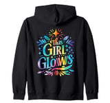 This Girl Glows For Kids Tie Dye Bright Colors 80's And 90's Zip Hoodie