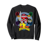 Logo Power Rangers à quatre têtes Megazord Epic Retro Graphic Sweatshirt