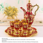 (Gold And Red)Turkish Tea Set Vintage Zinc Alloy Tea Pot Turkish Coffee Set