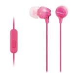 Casques intra auriculaires avec microphone rose - Ecouteur audio avec micro