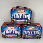 3 x Marvel Pocket Pails - Tiny Tin Series 1 - New Sealed Items,