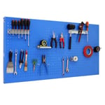 Simon Rack Panneau Mural Perforé Porte Outils, Jeu de 17 crochets, 900x600 mm, Bleu - Simonwork